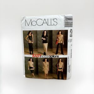 McCall's 4219 Sewing Pattern Size XS S Med Misses Top Tunic Dress Pants Skirt